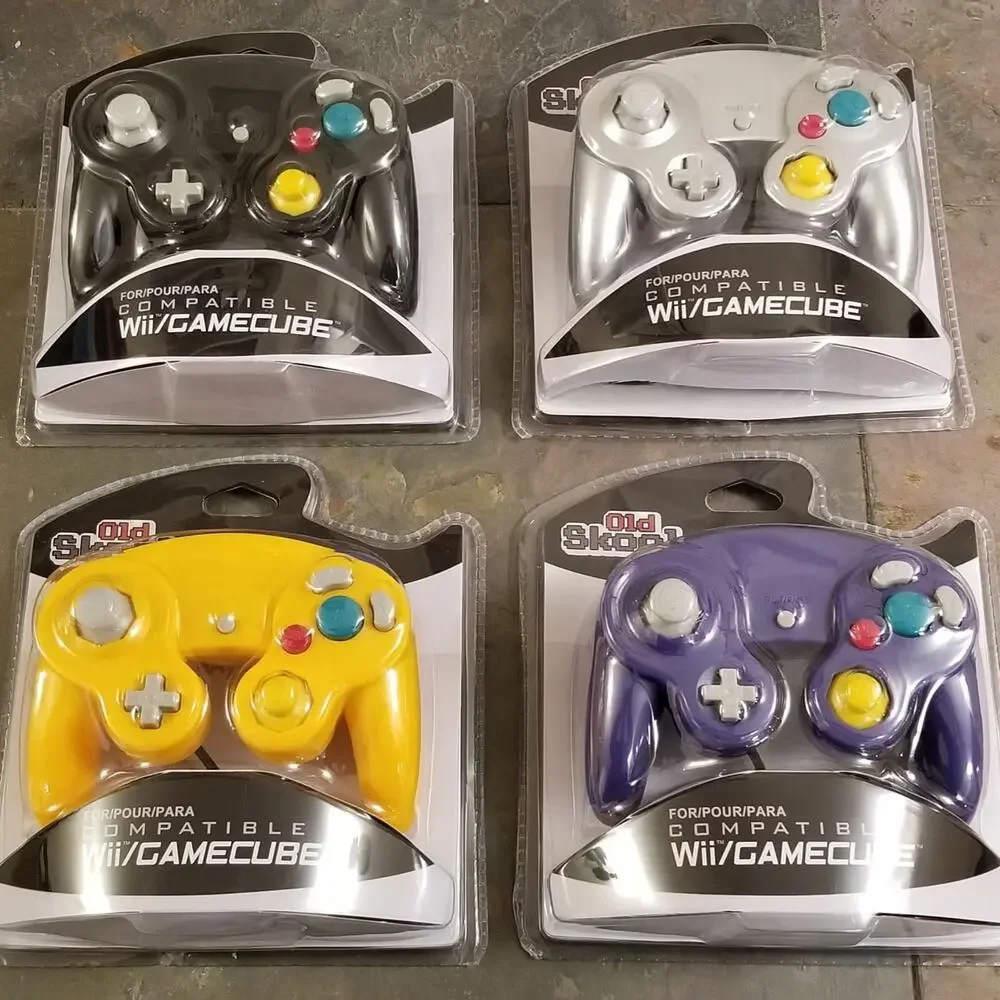 4 Gamecube Controllers - 4 Colors Bundle (NEW) - Orange Purple Black Silver